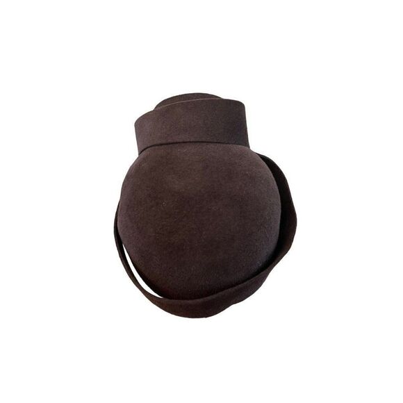 DIVA Ladies Brown Rabbit Hair Pillbox Hat Round Circle Flower Ribbon Hat Russia main image 7